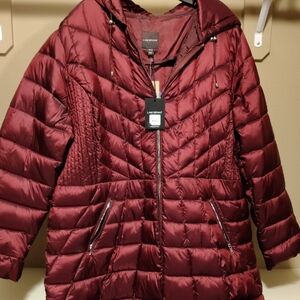 Lane Bryant Burgundy Quilted Puffer Coat